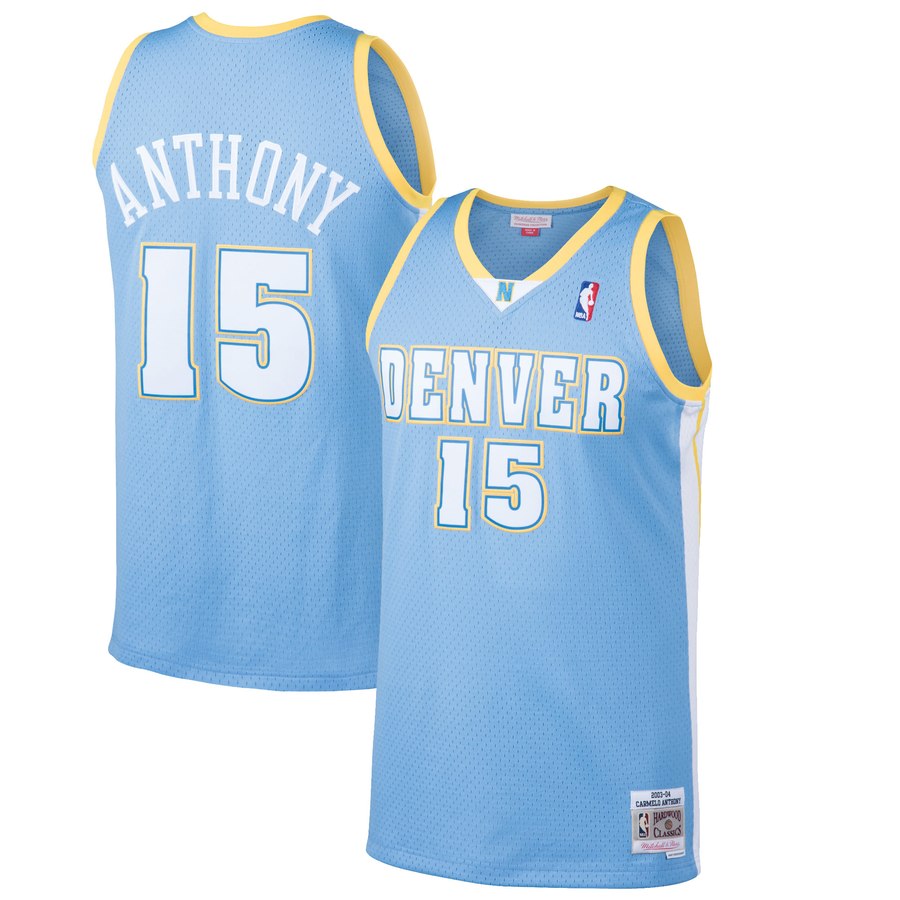 Men's Denver Nuggets #15 Nikola Jokic Blue 2019 Throwback Stitched NBA Jersey